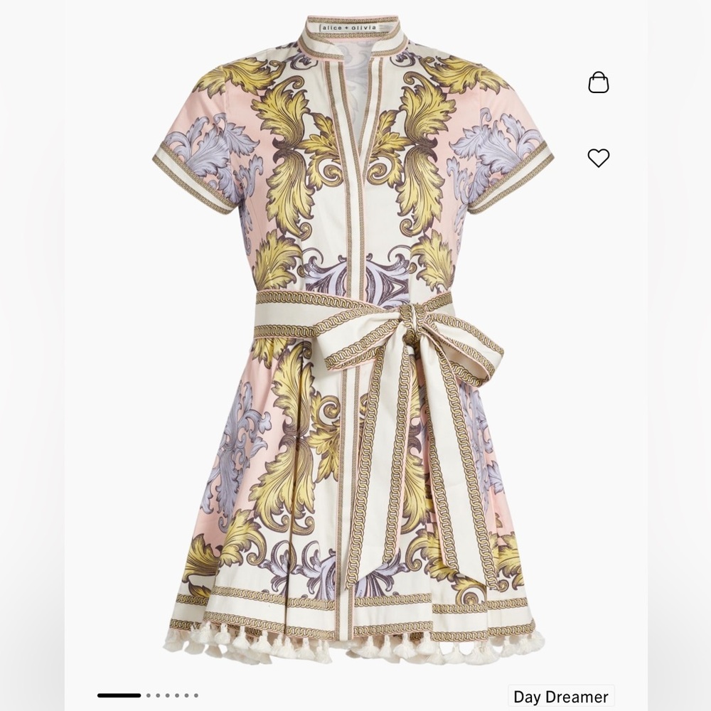 Alice + Olivia Pink and Gold Tassel Mini Dress